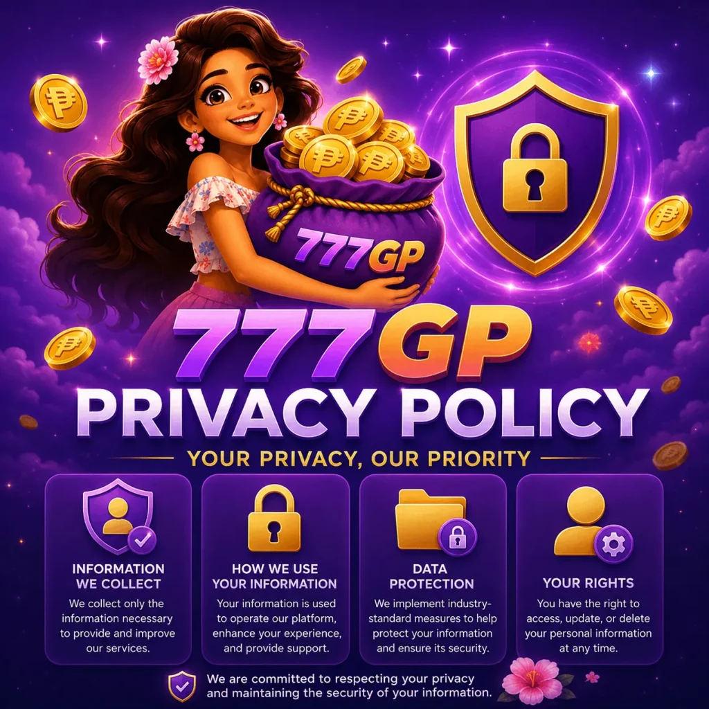 Official privacy architecture banner of the 777GP game network, demonstrating advanced Secure Sockets Layer encryption protocols for protected user profiles.